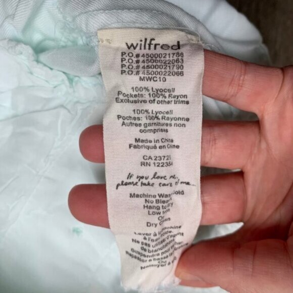 Aritzia Wilfred Shorts Crepe Paperbag Ruched Elastic Waist  Mint Green Size 0 - Picture 11 of 15